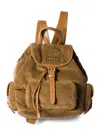 Miu Miu Large Corduroy Cotton Backpack In Brown