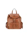 Miu Miu Large Leather Backpack In Brown