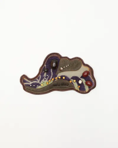 Miu Miu Large Leather Brooch