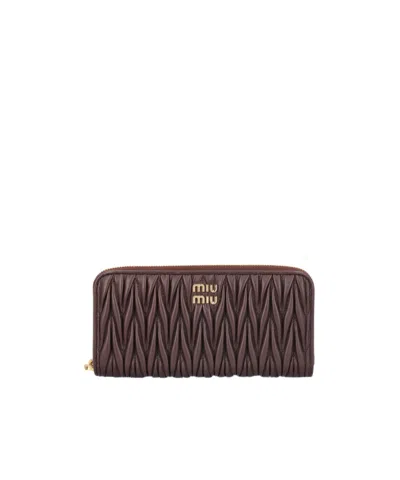 Miu Miu Large Logo Wallet In Black