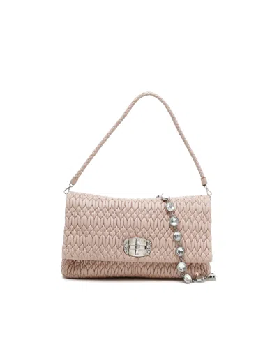 Pre-owned Miu Miu Large Nappa Crystal Bag In Pink