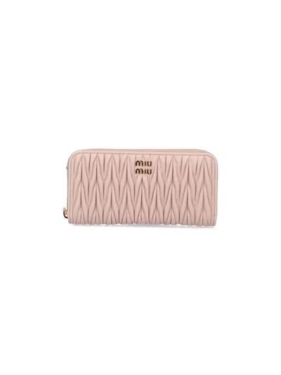 Miu Miu Large Zip Wallet In Pink
