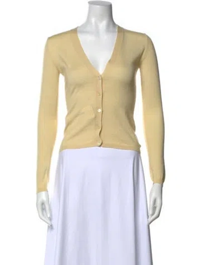 Pre-owned Miu Miu Late 2000's - Early 2010's Cashmere Sweater In Yellow