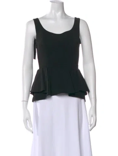 Pre-owned Miu Miu Late 2000's - Early 2010's Scoop Neck Top In Black