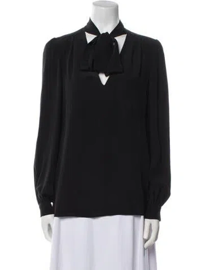 Pre-owned Miu Miu Late 2000's - Early 2010's Silk Blouse In Black