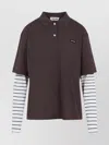 Miu Miu Layered Cotton Polo Striped Sleeves