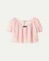 Miu Miu Layered Crinkle Silk Crop Top In Pink