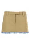 Miu Miu Layered Mini Skirt In Brown