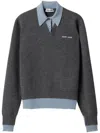 Miu Miu Layered Polo Top In Grey