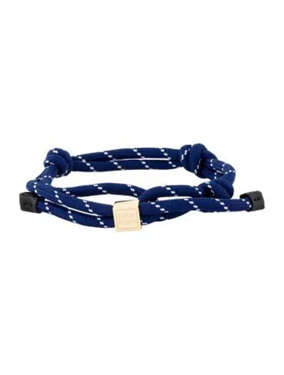 Pre-owned Miu Miu Leather & Cord Bracelet, 12.25" In Multi