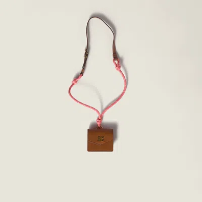 Miu Miu Leather And Cord Trick In Brown
