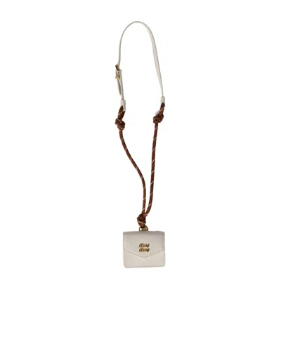 Miu Miu Leather And Cord Trick In Brown