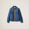 Miu Miu Denim Jacket With Contrast Trim And Pockets