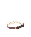 Miu Miu Leather And Metal Belt In Gold