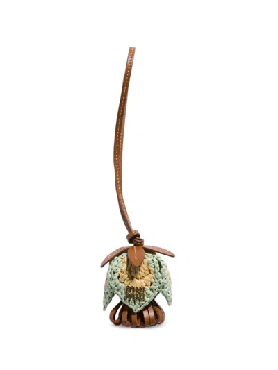 Miu Miu Leather And Raffia-effect Yarn Trick In Brown