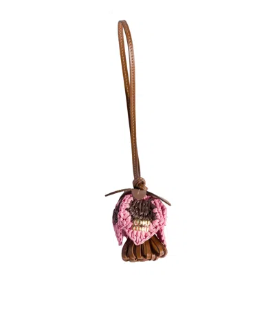 Miu Miu Leather And Raffia-effect Yarn Trick In Brown