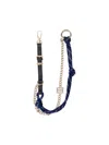 Miu Miu Leather And Rope Keyring In Black  