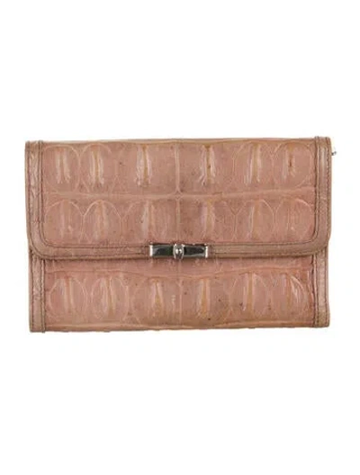 Pre-owned Miu Miu Leather Animal Print Continental Wallet In Neutrals