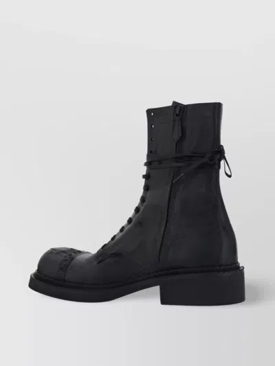 Miu Miu Leather Ankle Boots Block Heel