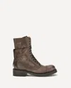 Miu Miu Calfskin Cap-toe Combat Boots In Brown