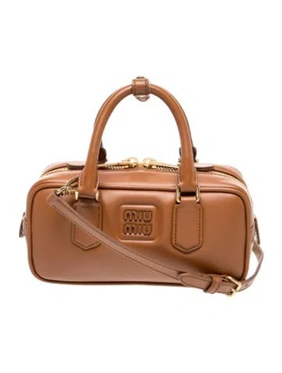 Pre-owned Miu Miu Leather Arcadie In Brown