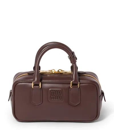 MIU MIU LEATHER ARCADIE TOP-HANDLE BAG