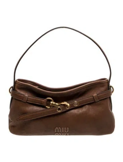 Pre-owned Miu Miu Leather Aventure In Brown