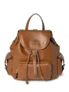 Miu Miu Leather Backpack In 褐色