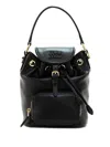 Miu Miu Leather Backpack Top Handle Adjustable Straps In Black
