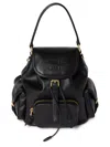 Miu Miu Leather Backpack In Black