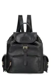 Miu Miu Leather Backpack With Front And Side Pockets In Black
