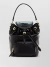 Miu Miu Leather Backpack Top Handle Adjustable Straps In Black