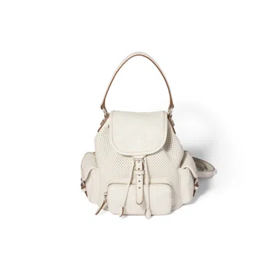 Miu Miu Leather Backpack In White