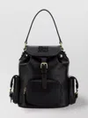 Miu Miu Leather Backpack With Front And Side Pockets