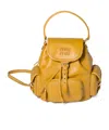 Miu Miu Leather Backpack In Yellow