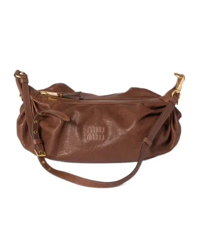 Miu Miu Leather Bag In Brown