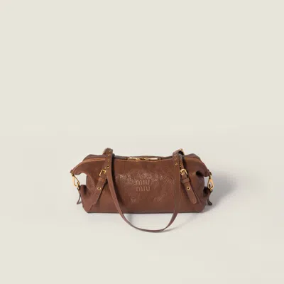 Miu Miu Leather Bag In Brown