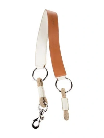 Pre-owned Miu Miu Leather Bag Strap In Brown