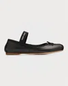 Miu Miu Satin Ballet Flats In Nero