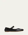 Miu Miu Satin Ballet Flats In Nero