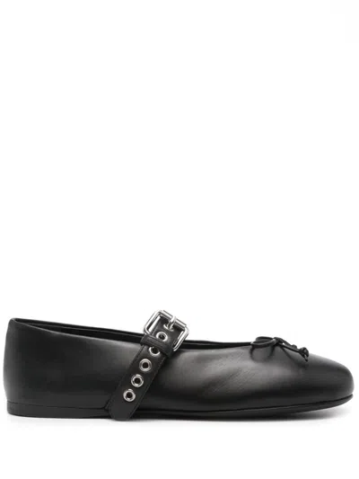 MIU MIU LEATHER BALLERINA SHOES - WOMEN'S - LEATHER