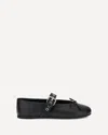 Miu Miu Buckled Leather Ballerina Shoes