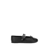 Miu Miu Buckled Leather Ballerina Shoes