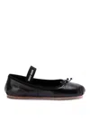 Miu Miu Satin Ballet Flats In Negro