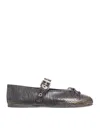 Miu Miu Logo Flats In Nude & Neutrals