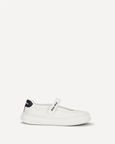 Miu Miu Leather Ballerinas Sneakers In Multi