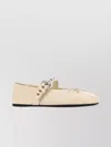 Miu Miu Leather Ballerinas With Bow And Buckle