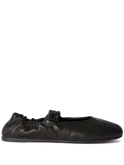 MIU MIU LEATHER BALLET FLATS
