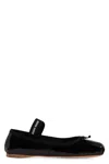 Miu Miu Satin Ballet Flats In Black