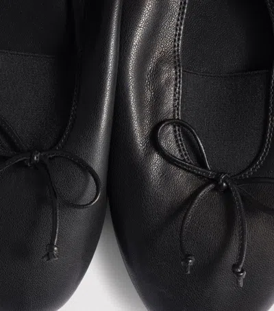 Miu Miu Leather Ballet Flats In Black